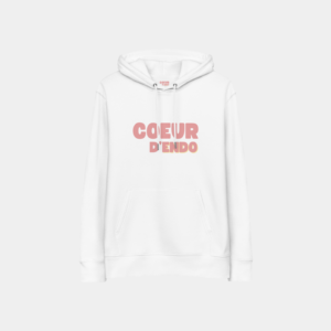 Sweat à capuche blanc "Coeur d'endo"