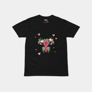 T-shirt noir dessin utérus