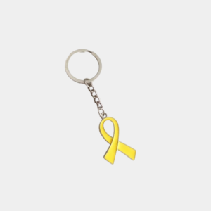 Porte clef ruban jaune